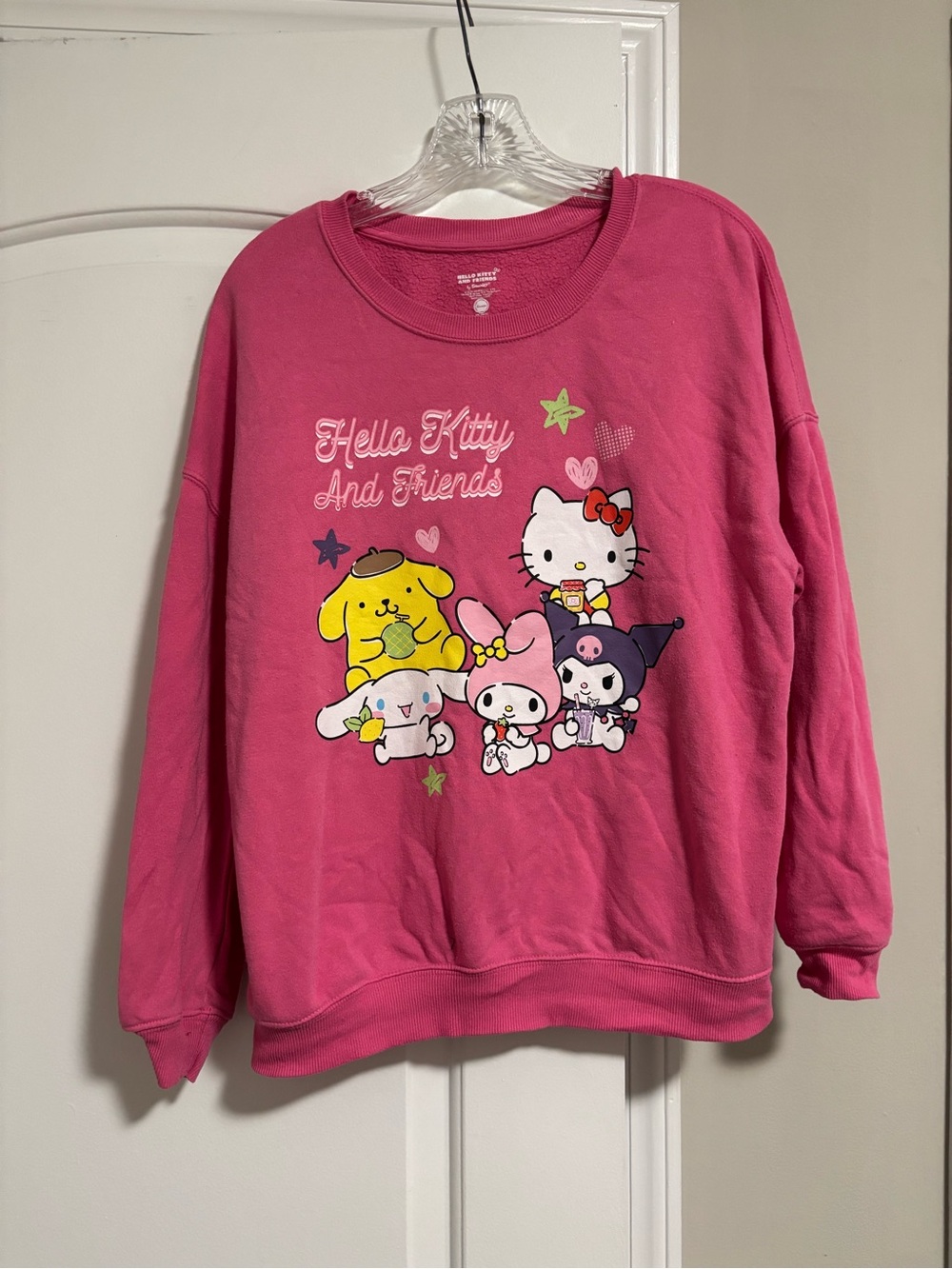 SANRIO, Hello Kitty & Friends Pink Graphic Sweatshirt, Size Medium